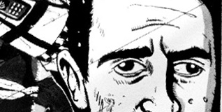 Actor Nathan Head character model for PC Tudor in the Slaughterhouse Farm comic series