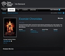 "Exorcist Chronicles" detailed on the "Time Warner Cable" website film listings in 2013
