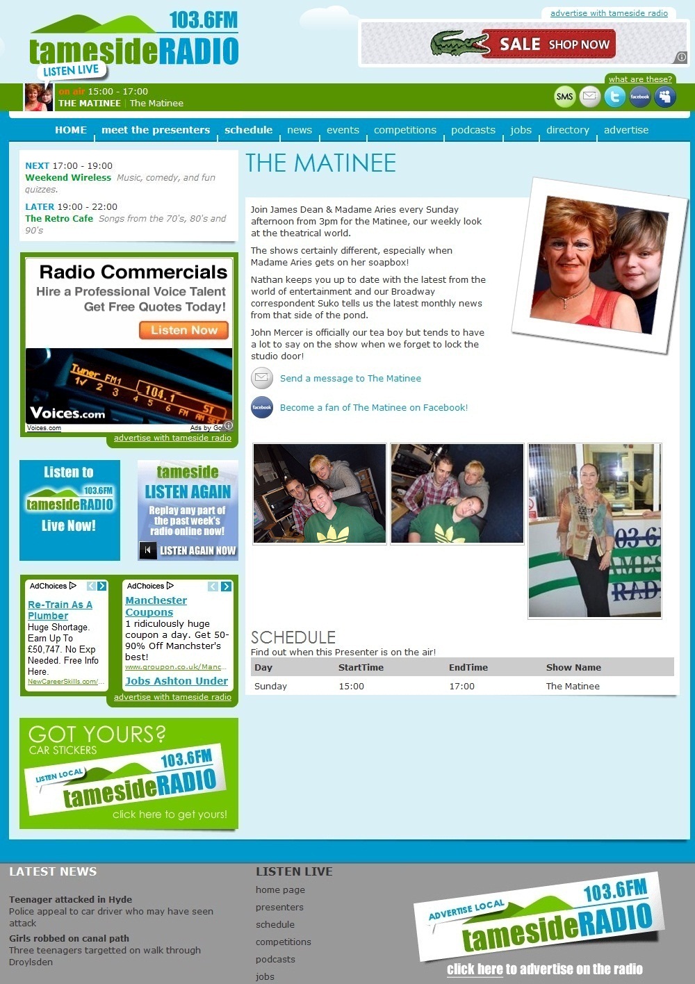 the matinee show on tameside radio