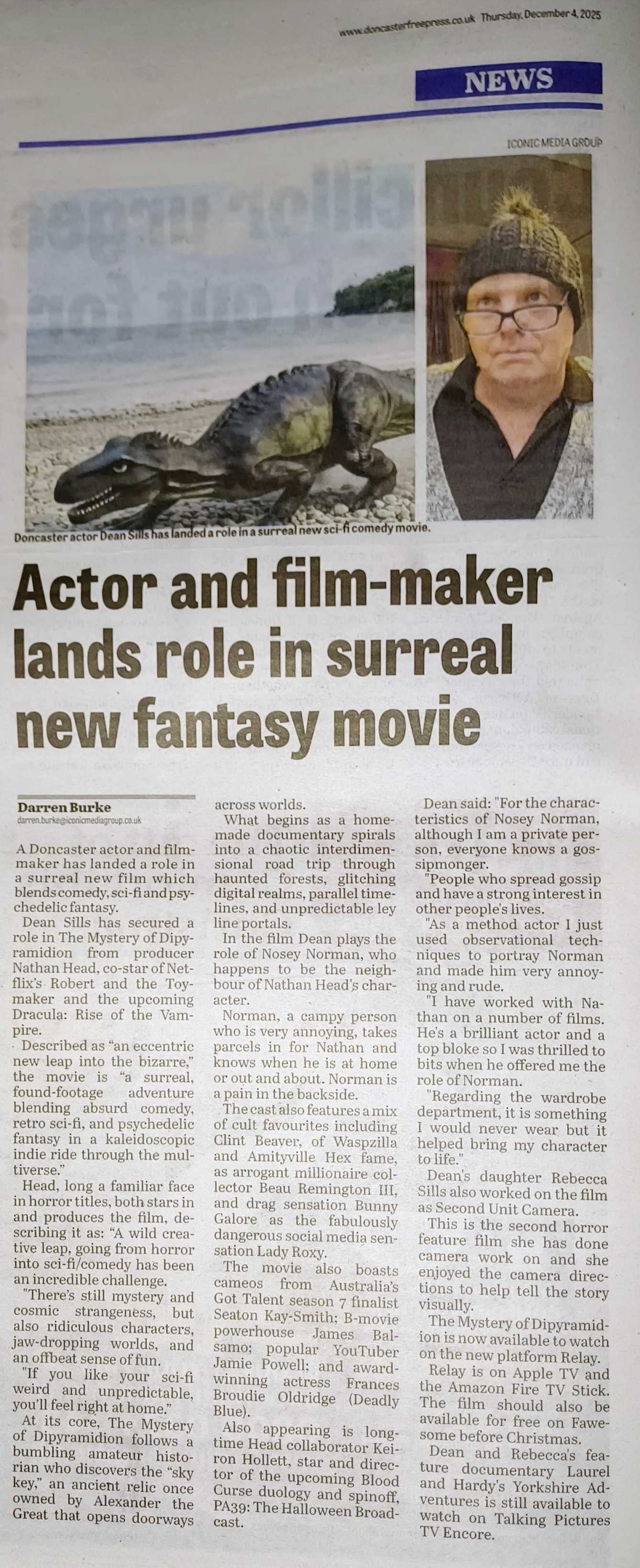 The Mystery of Dipyramidion - Dean Sills in the Doncaster Free Press